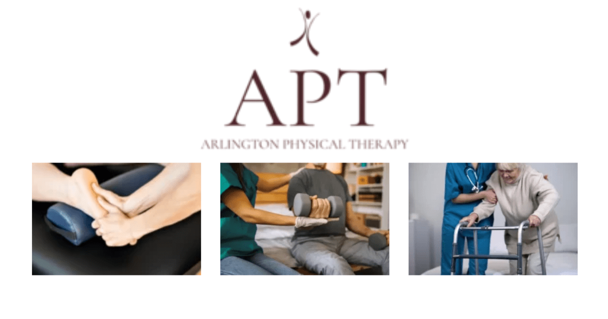 Experienced EMG specialist at Arlington Physical Therapy examining a patient in a treatment room.